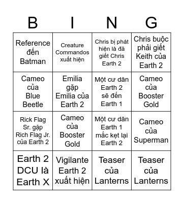 PEACEMAKER S02 | E06-E08 Bingo Card