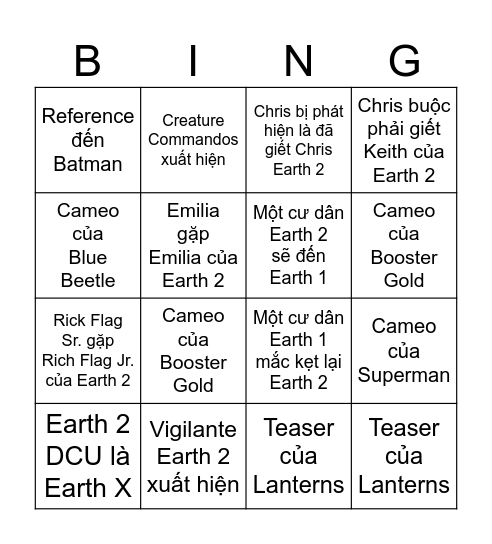 PEACEMAKER S02 | E06-E08 Bingo Card