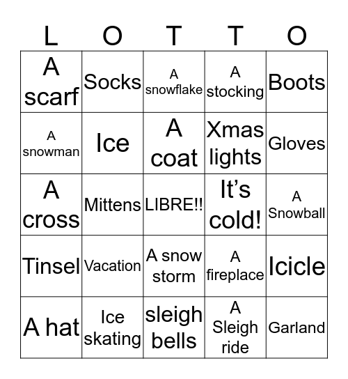 La saison d'hiver Bingo Card