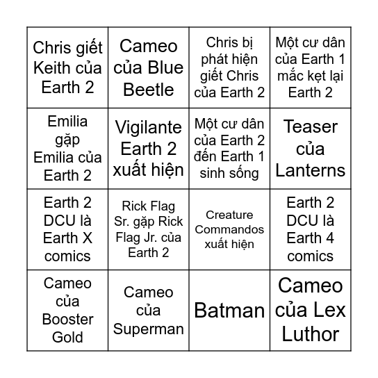 Peacemaker S02 | E06-E08 Bingo Card