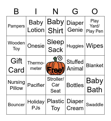 Peter's Baby Shower Bingo! Bingo Card