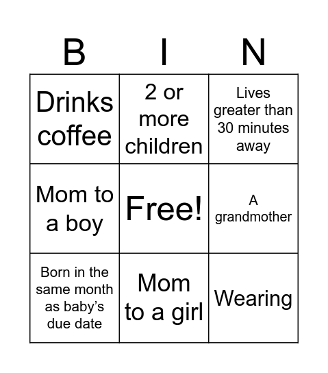 Mingle Bingo Card
