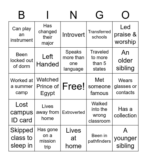 Houston ACF Bingo Card