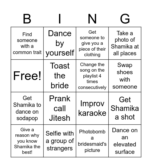 Shamika's Bach Bingo Card