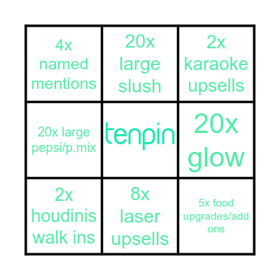 Tenpin Upsell Bingo! Bingo Card