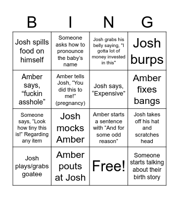 Baby Shower! Bingo Card