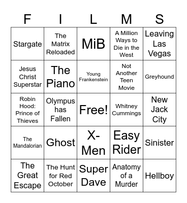 Movies_09202025 Bingo Card
