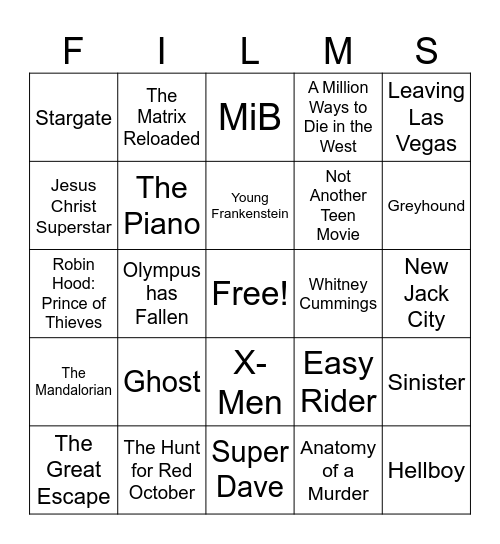 Movies_09202025 Bingo Card
