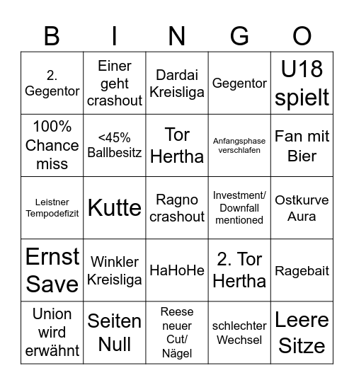 Hertha Bingo Card