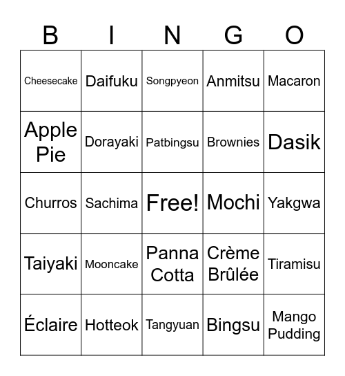 Sonyi's Bingo Card