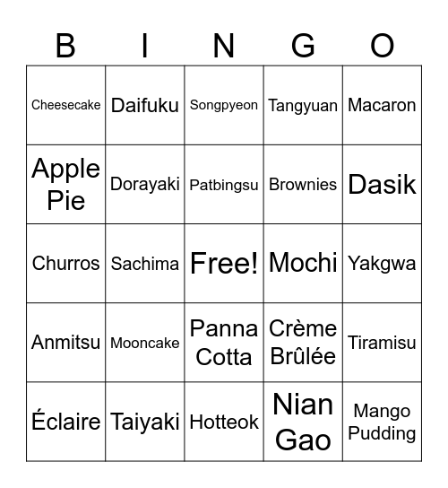 Sonee's Bingo Card