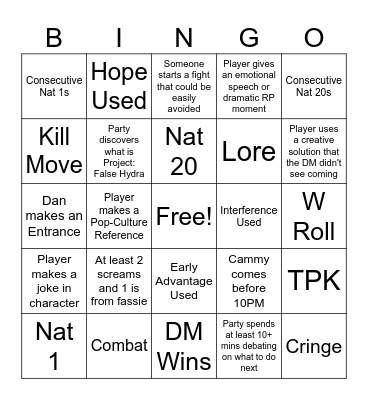 Bingo #17 Bingo Card