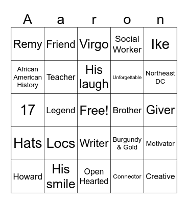 Let’s Celebrate Bingo Card