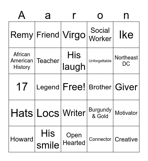 Let’s Celebrate Bingo Card