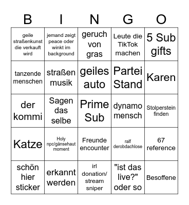 Irl Dresden Bingo Card