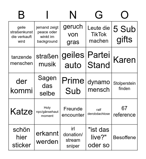 Irl Dresden Bingo Card