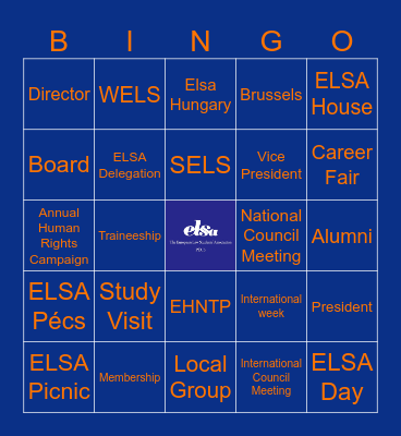 ELSA  Bingo Card