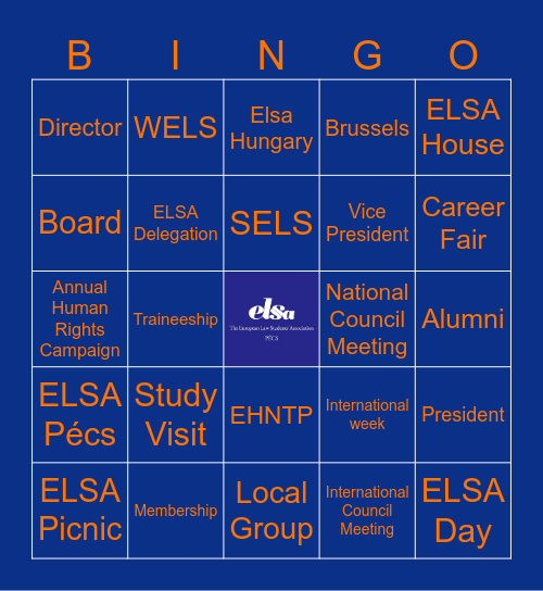 ELSA  Bingo Card