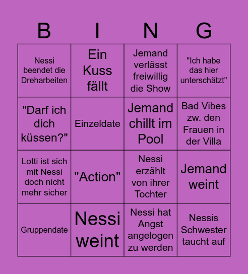 Princess Charming 2025 - Folge 10 Bingo Card