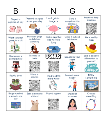 MENTAL HEALTH Bingo Card