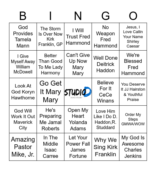 GOSPEL MUSIC BINGO ROUND 2 Bingo Card