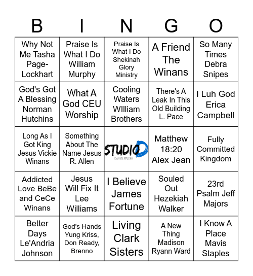GOSPEL MUSIC BINGO ROUND 3 Bingo Card