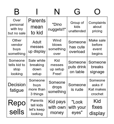 Kat Crochet Bingo Card