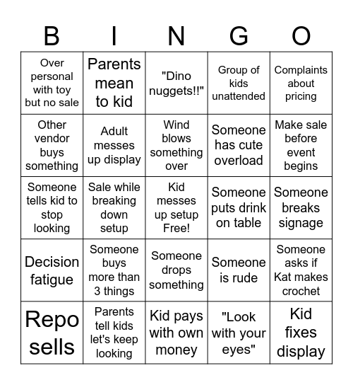 Kat Crochet Bingo Card