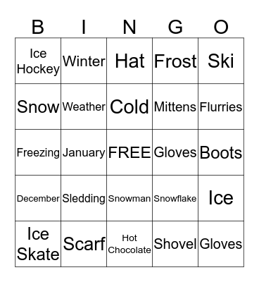 Winter Bingo Card