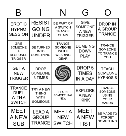 SWITCH HYPNO BINGO CA Bingo Card