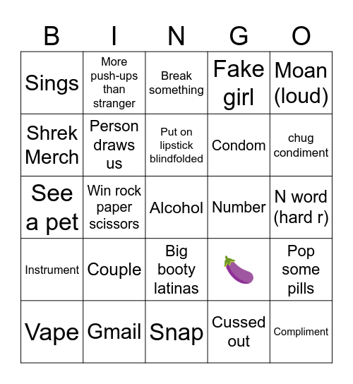 Omegle Bingo Card
