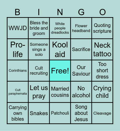 Wedding Bingo Card