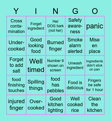 12 good 12 bad Bingo Card