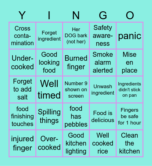 12 good 12 bad Bingo Card