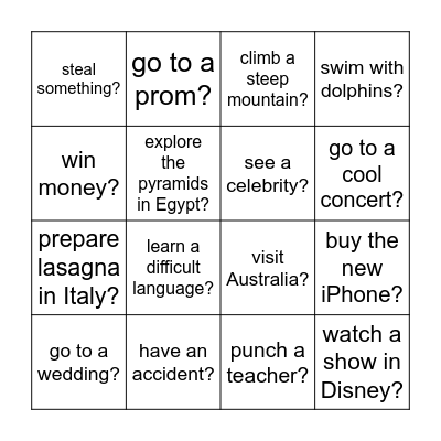 Did you...? Bingo Card