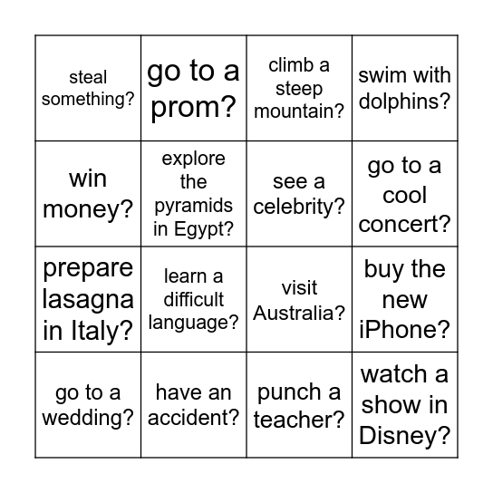 Did you...? Bingo Card