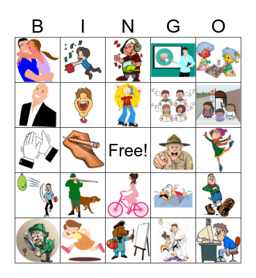 Action Verbs Bingo Card