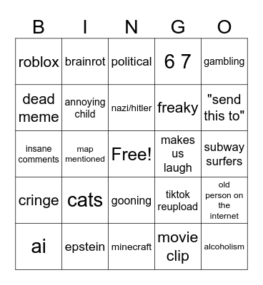 uhm... instagram reels bingo Card