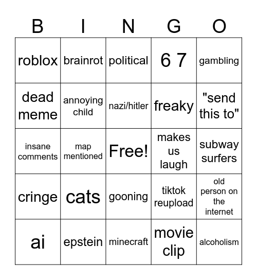 uhm... instagram reels bingo Card