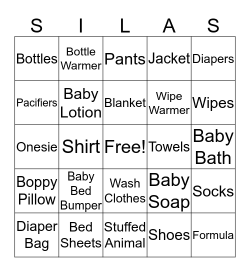 SILAS BINGO Card