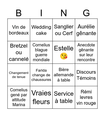 Marinage Bingo Card