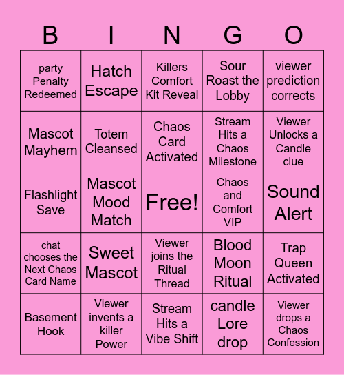 Freaky Friday Bingo! Bingo Card