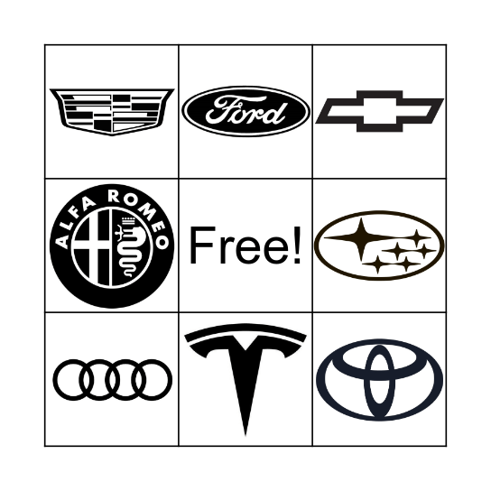 Car Logo Bingo! Bingo Card