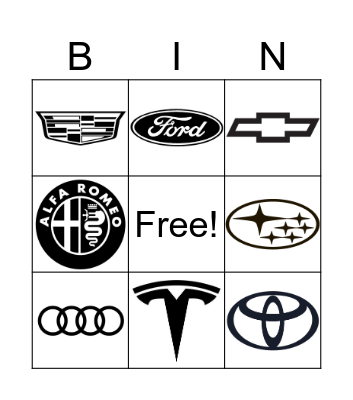 Car Logo Bingo! Bingo Card