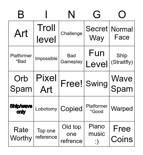 Recemt tab BINGOOOOO Bingo Card