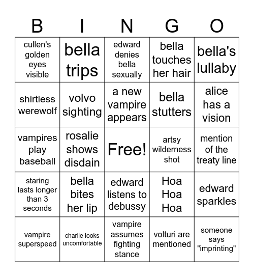 Bingo of a Killer Bingo Card