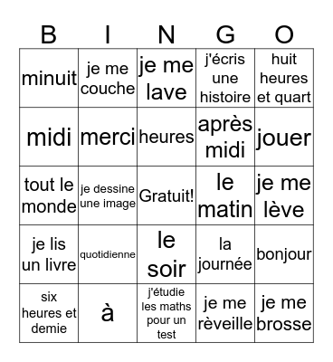 Les Journées Bingo Card