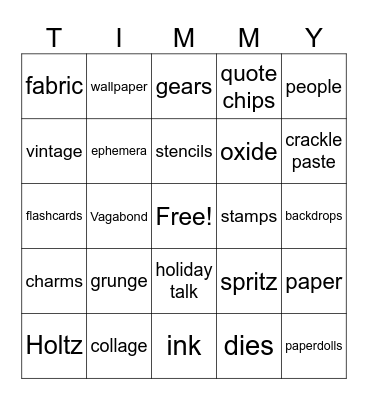 Crafty Bingo Card
