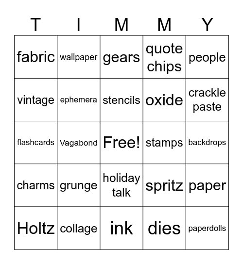 Crafty Bingo Card