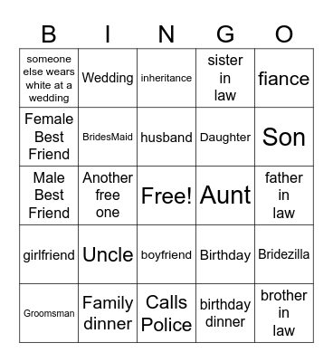 AITA Bingo Card